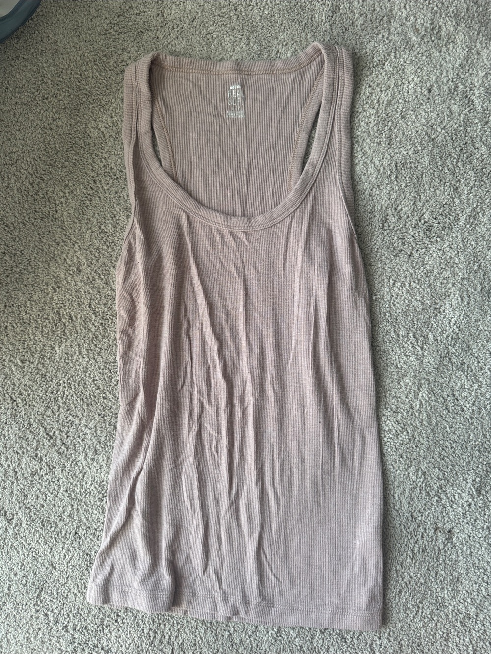 aerie Pink Ribbed Scoop Neck Tank Top